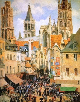 le vieux marché de Rouen Camille Pissarro Peinture à l'huile